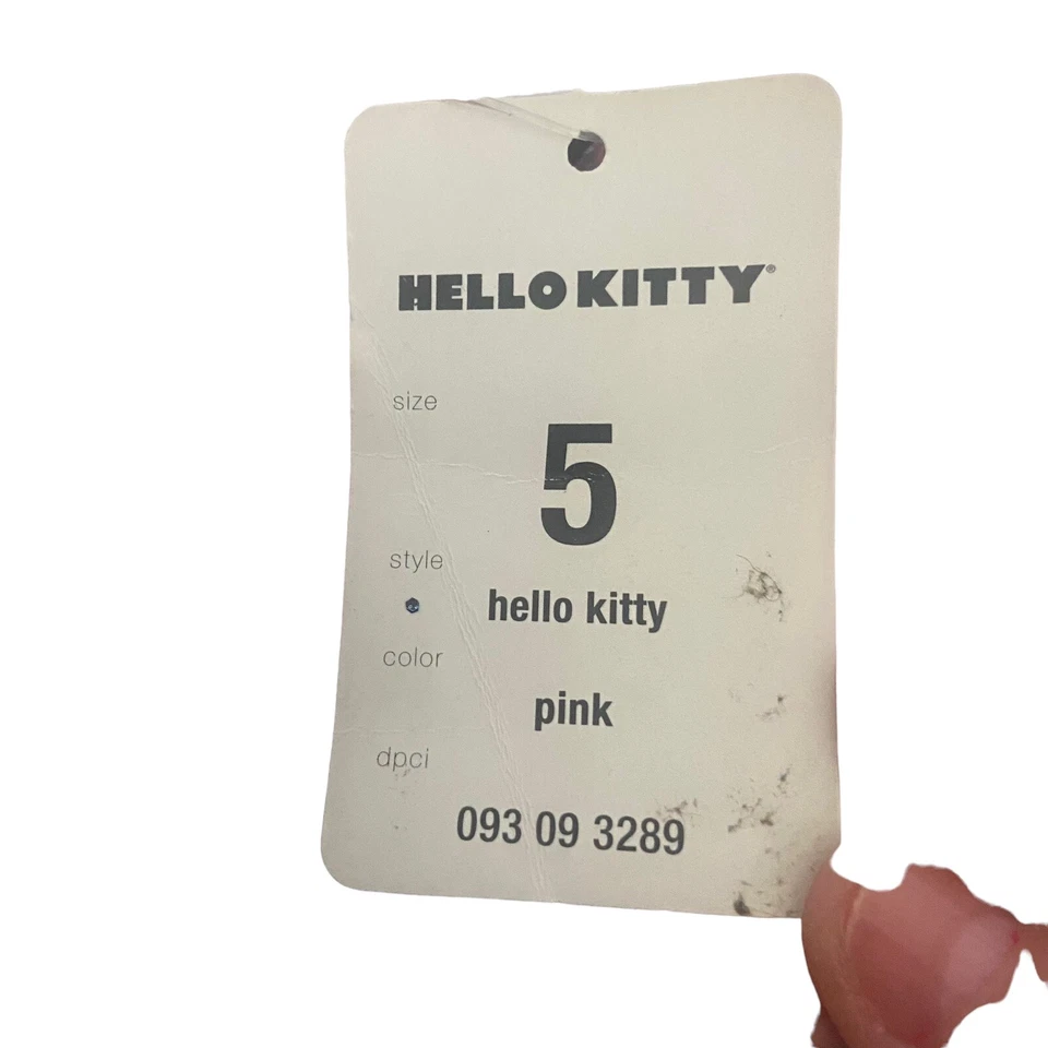 Nuevo En Caja Zapatos Hello Kitty Rosa Brillo Niñas Talla 5 Sin Cordones Correa Rosa Planos Foto 3 de 4