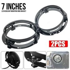 2X 7" Inch Round LED Headlight Mounting Ring Bracket for Jeep Wrangler JK Harley