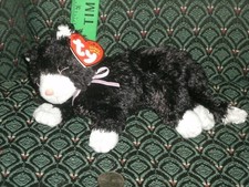 Ty Beanie Baby BOOTIES laying Black Cat MWMT RETIRED VHTF DOB:3/26/02
