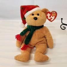 Vintage Ty Beanie Baby 2003 Holiday Teddy Christmas Bear Plush 10th Anniversary