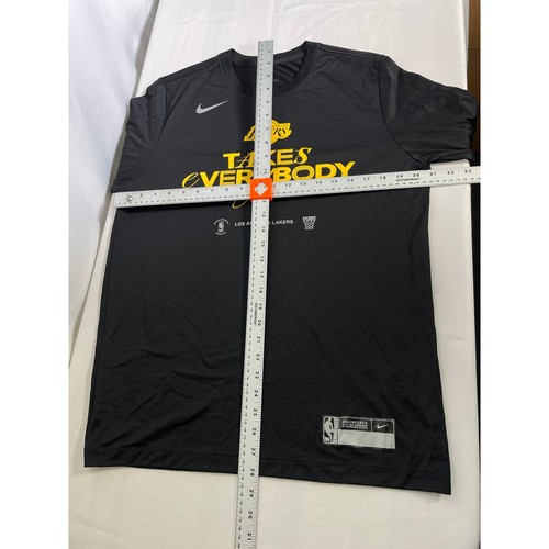 Los Angeles Lakers NBA Nike Dri-FIT Long Sleeve Black T-Shirt Men's LARGE - Picture 10 of 10