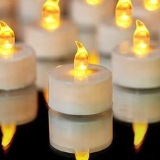  Battery Tea Lights Candles Set of 24: Flickering flameless 24 PCS Warm Yellow