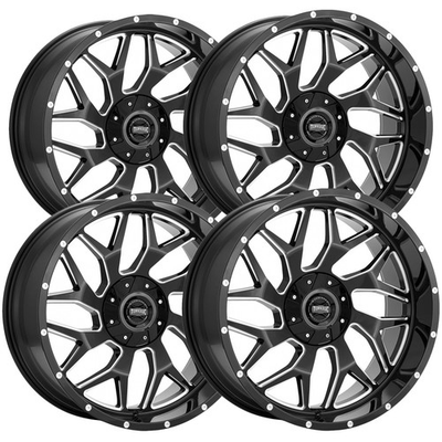 #ad Set of 4 Torque TW427C Vortex 20x9 6x135 6x5.5quot; 12mm Black Milled Wheels Rims $1156.00