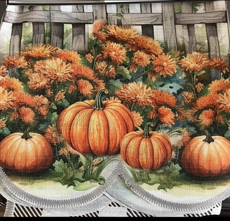 Juego de cortinas de cocina de acción de gracias otoño calabaza 3 piezas 60’x 36 pulgadas 🔥Envío gratuito Foto 2 de 3