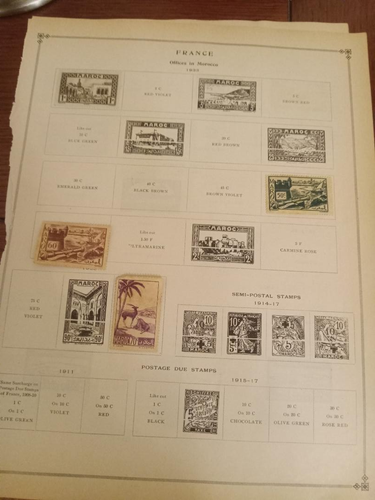 FRENCH MOROCCO OLD ALBUM POSTAGE/AIR MAIL USED/MINT SHEETS (LOT #112) - Picture 3 of 4