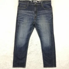 Levi Strauss Signature Mens Jeans Slim Straight Blue Denim Stone Wash 40x32