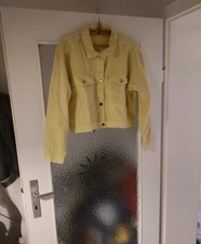 SUPER DAMEN-JEANS-JACKE MODESZENE Gr.40 Stickerei WEIß 100% BW VINTAGE 80.Jahre