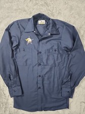 VINTAGE Eagle Shirt XS Blue Button-up Workwear Work Made in USA Rockabilly