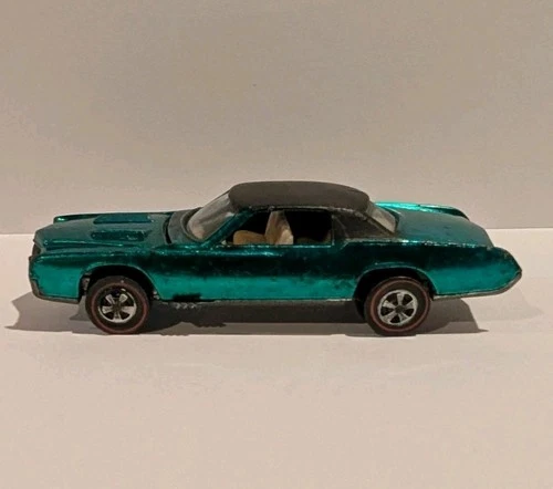 Hot Wheels Redline Custom Eldorado Aqua Spectraflame 1968 Mattel US Base Vintage