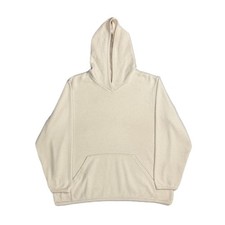 LL Bean cotton blend cream fleece hoodie sweatshirt women's large