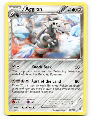Aggron 59/101 Rare Plasma Blast Pokemon 2013 Lightly Played