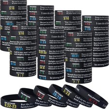 QEERBSIN Bible Verse Silicone Bracelets - Bulk Scripture Silicone Wristbands 20