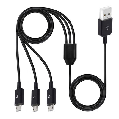 Micro USB Splitter Cable 3FT, 1 to 3 USB-A to Multiple Usbmicro Extender Cord, S