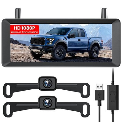 AUTOVOX 2 Wireless Backup Camera 7.2'' USBPowered Dual SplitScreen 1080P HD Mo...