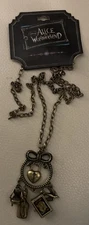 New FAF Inc. Disney Alice In Wonderland Multi Charm Necklace *See Description*