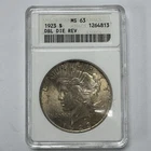 1923 Peace Dollar DDR Doubled Die Reverse ANACS MS63 VAM Variety - Rare