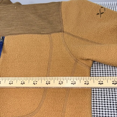 Turtleson Mens M Camel Tan Navy Full Zip Fleece Jacket Golf Outdoor Zip Pockets image 5