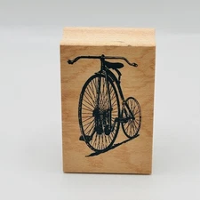 Stampa Rosa Bicycle Rubber Stamp Vintage Bike Wood Mounted Retired Craft Design