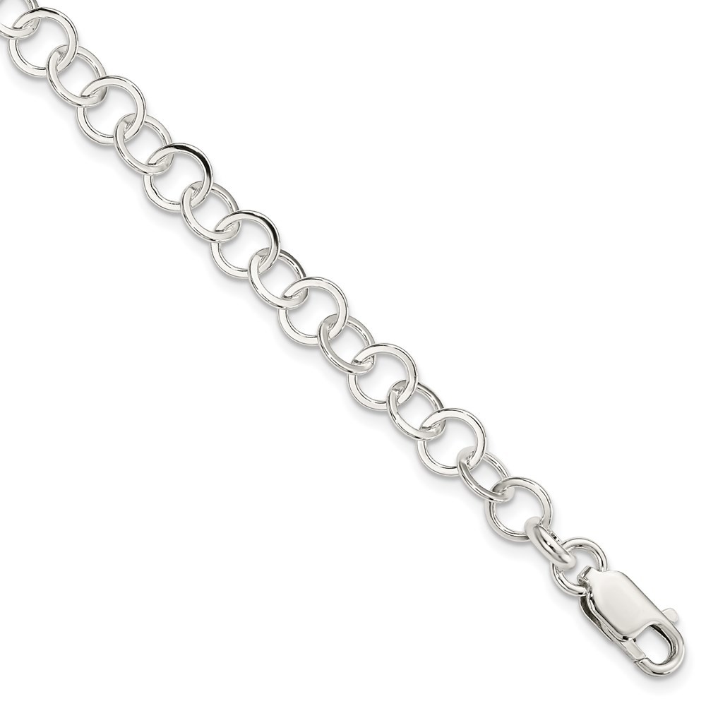Sterling Silver Fancy Link Chain Bracelet 7.5