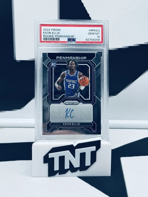Keon Ellis 2022-23 Panini Prizm Rookie Penmanship Auto PSA 10