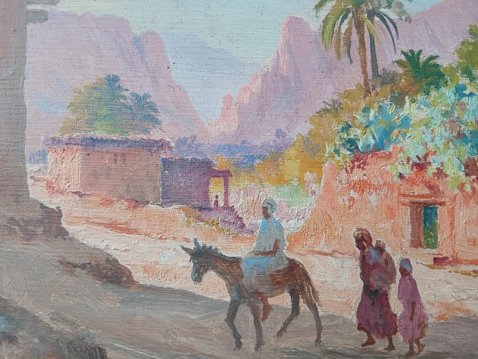 Tableau ancien orientaliste paysage gorges EL Kantara josé ORTEGA 1938 - Photo 3/4