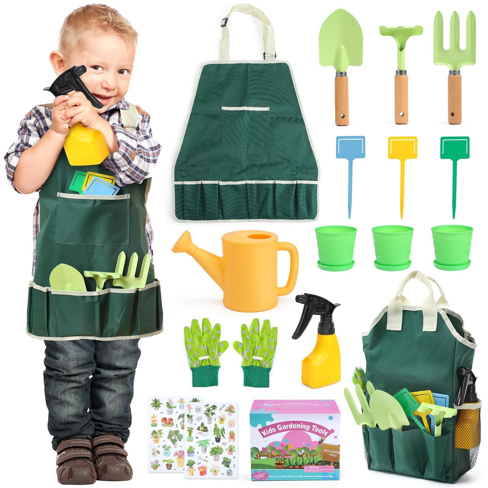 CUTE STONE Kids Gardening Set - 20 Giocattoli Educativi Montessori