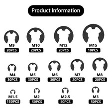 300 Stück Metrische C-Clips Sortiment – Innen-Sprengringe 7–30 Mm, Aus Runddraht