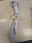 94 Vintage 17" Power Rangers Bandai White Gold Working Talking Saba Sword works!