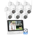 ANRAN CCTV Security Camera System WiFi 5MP IP 2Way Audio 360°PTZ 12" Monitor 2TB