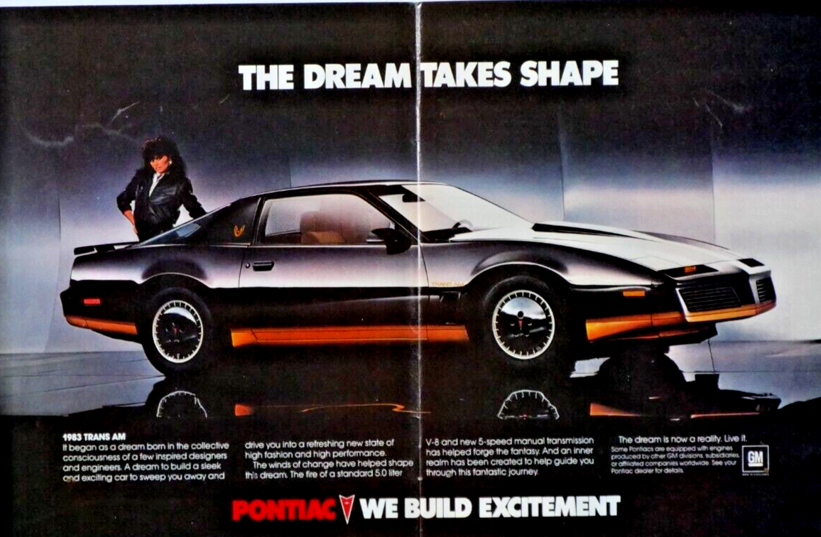 1983 Pontiac Trans Am Vintage The Lady In Black Original Print Ad