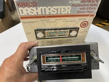 Kraco Dashmaster AM FM 8-track with Pioneer POWER AMP -  NOS TESTED - VIDEO