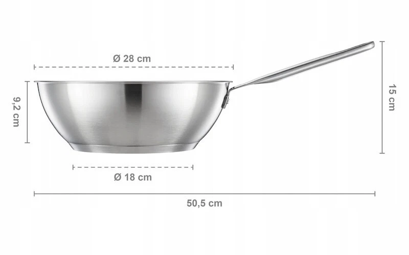 FISKARS ALL STEEL PURE WOK PAN DIAMETER 28 CM, WOK PAN, PAN, NEW - Picture 4 of 9