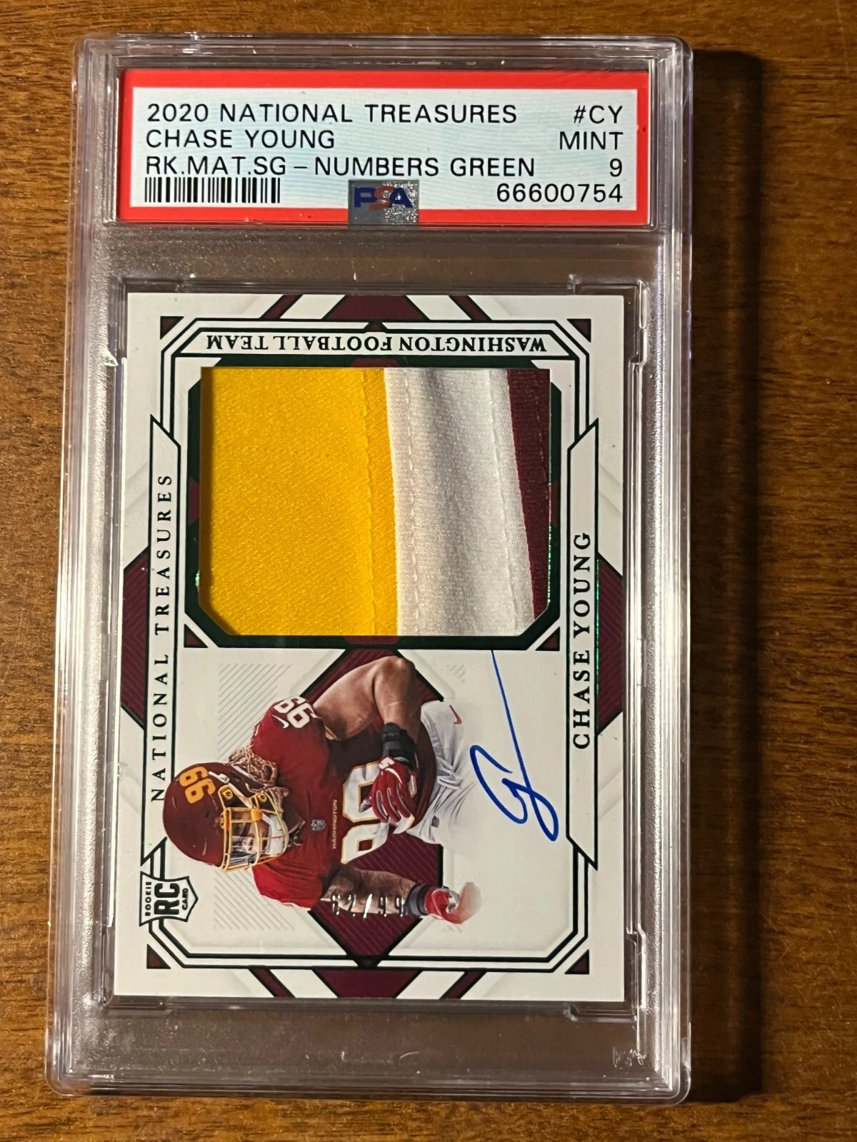 Chase Young Panini National Treasures Rookie Material Signatures #CY Numbers Green