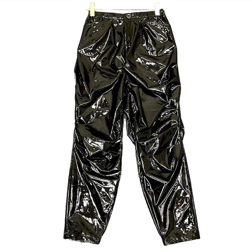 Herren Metallic Kunstleder PU Hose Tapered Hose Shinny Tanz Schausteller Kostüm - Bild 18 von 38