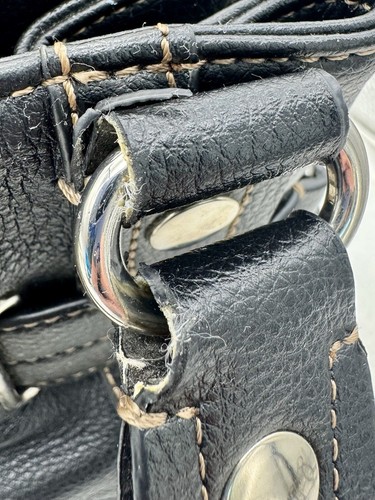 Borsa tote vintage Wilson’s in pelle nera con accenti argento stampa ghepardo BELLA - Foto 9 di 23