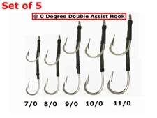 Double Assist Hook 7691S Stainless Steel Shark Rig 7/0 8/0 9/0 10/0 11/0  Lot Of