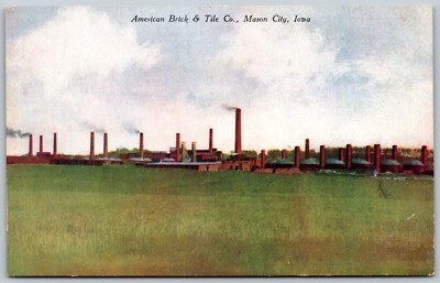 c1912 American Brick & Tile Company MASON CITY Iowa Vintage ANTIQUE Postcard