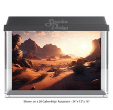 Landscape Sandy Desert Polyester Fish Tank Glass Backdrop Aquarium Background