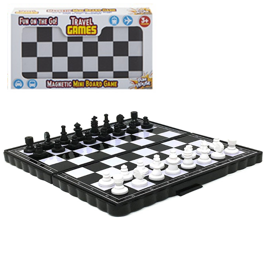 Set 4 Giochi Da Viaggio Magnetici - Correnti D'Aria, Ludo, Serpenti E Scale, Scacchi