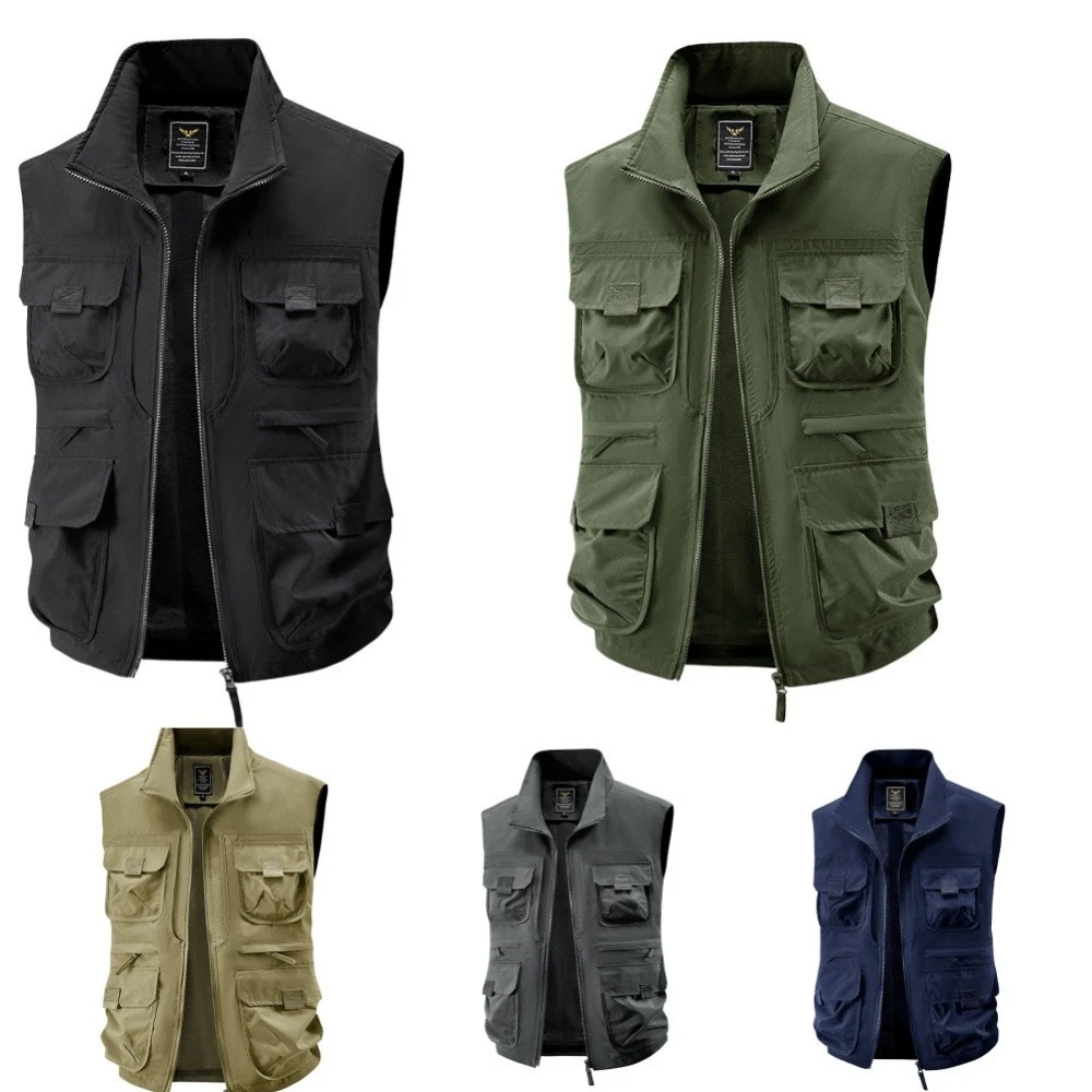 Outdoor Men Workwear Vest Multi Pockets Hiking Vest Workwear Casual Gilet
Opens in a new window or t