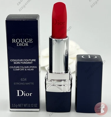 Dior Rouge Dior Lipstick #634 STRONG MATTE 0.12 oz. Full Size NIB AUTHENTIC - Image 1 of 4