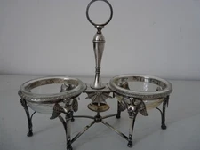 Salt shaker silver France 1st rooster empire silverware tableware (19171)