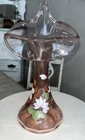 FENTON 🌸 Jack in the Pulpit Vase 11”Rose HandPaint ORG STICKER Cumberledge VTG.