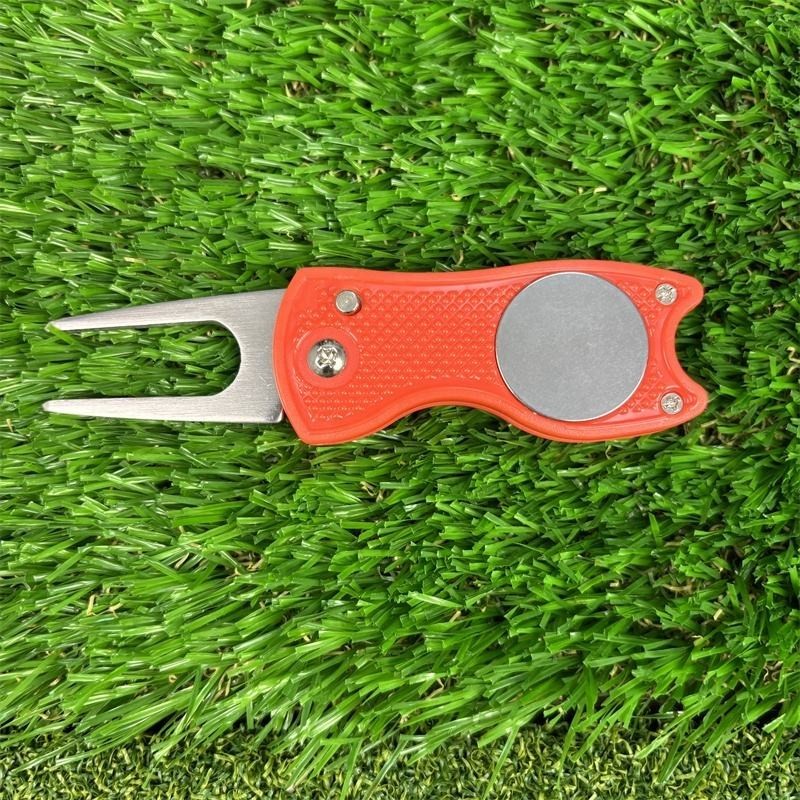 4 Pack Foldable Golf Divot Fixer Repair Tool Pop up Button Magnetic Ball Marker
