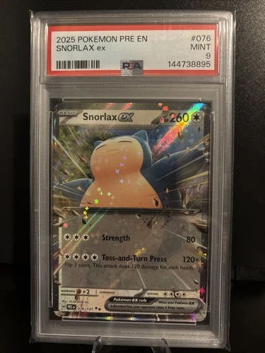 PSA 9 MINT Pokemon Prismatic Evolutions Snorlax EX Double Rare #076/131