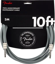 Genuine Fender 70th Anniversary Guitar/Bass Instrument Cable, Gray, 10'
