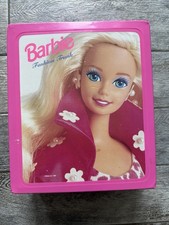 Vintage Barbie Fashion Trunk Case Mattel 1993 Pink Vinyl Storage Doll Case