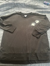 LuLaRoe Hannah Sweatshirt Pets Paws Black White XL 