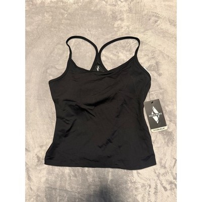 Skechers GO WALK Racerback Shelf Bra Camisole Women Large Black 9W1TT134 NEW