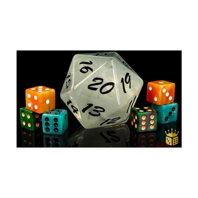 Baron of Dice Assorted Dice Big A** d20 - White Order New